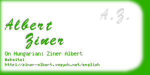 albert ziner business card